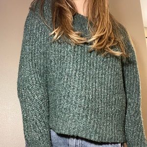American eagle green woven wool pull over